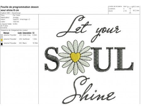 machine embroidery design  Let your soul shine