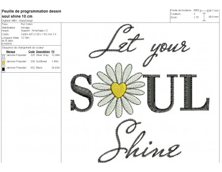 machine embroidery design  Let your soul shine