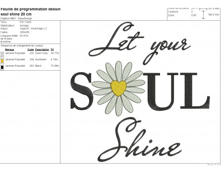 machine embroidery design  Let your soul shine