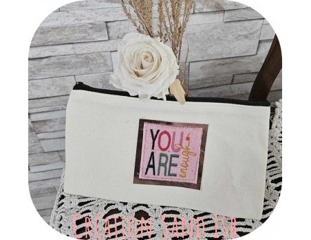 machine embroidery design you are enough