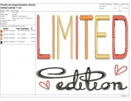 machine embroidery design  limited edition