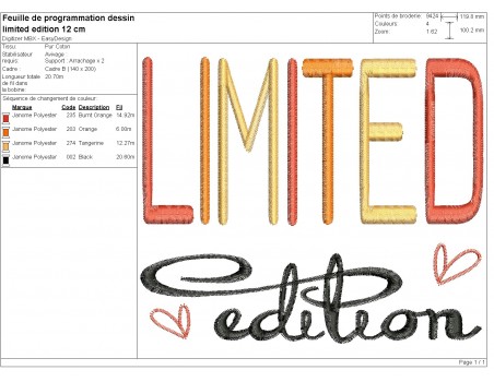 machine embroidery design  limited edition