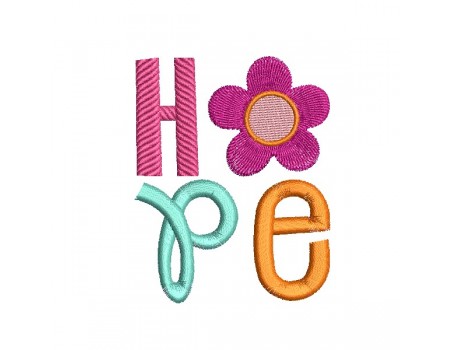 machine embroidery design Hope