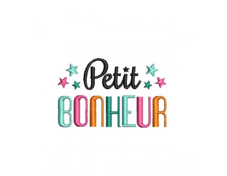 machine embroidery design Petit bonheur