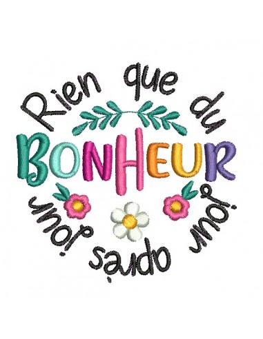 machine embroidery design rien que du bonheur