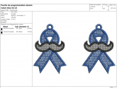 machine  embroidery design free  blue ribbon fsl