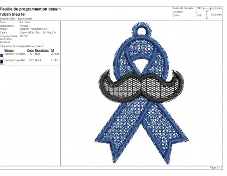 machine  embroidery design free  blue ribbon fsl