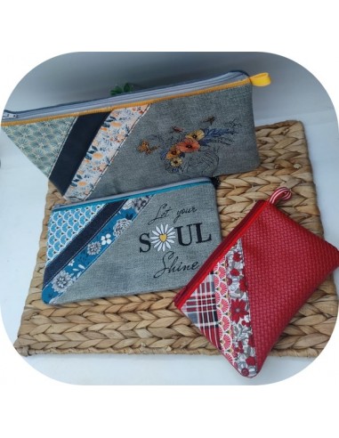 Motif de broderie machine ITH trousse angle appliqué