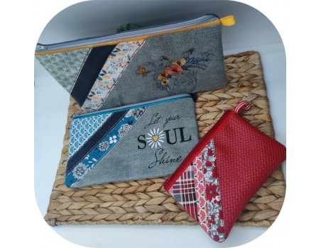 Motif de broderie machine ITH trousse angle appliqué