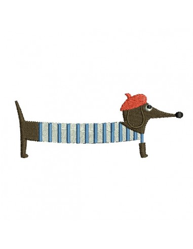 machine embroidery design marine dachshund