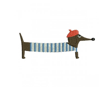 machine embroidery design marine dachshund