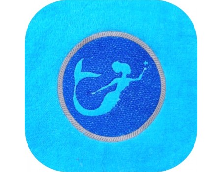 machine embroidery design mermaid with starfish embossed