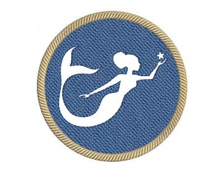 machine embroidery design mermaid with starfish embossed