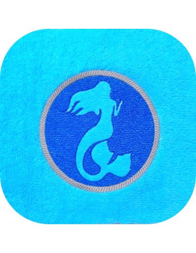 machine embroidery design mermaid embossed