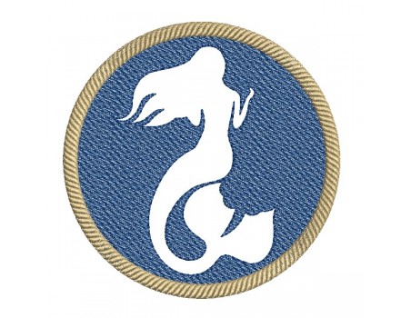 machine embroidery design mermaid embossed