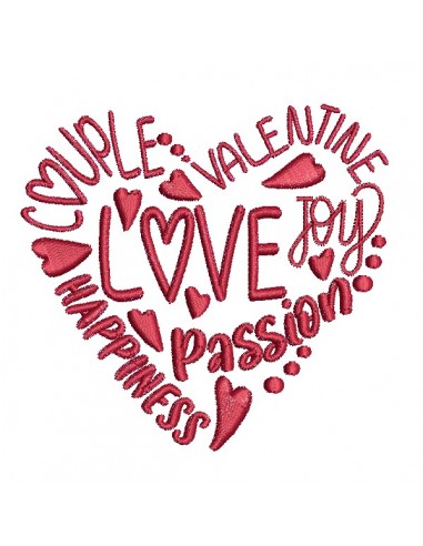 machine embroidery design heart love