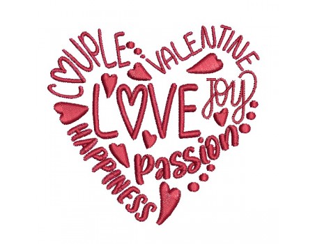 machine embroidery design heart love