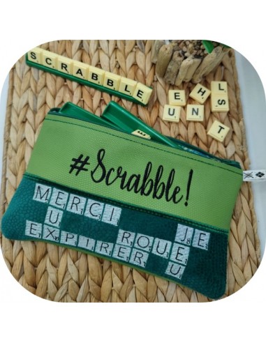 Motif de broderie machine ITH  trousse  jeu scrabble