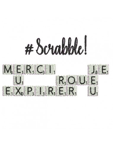 Motif de broderie machine scrabble