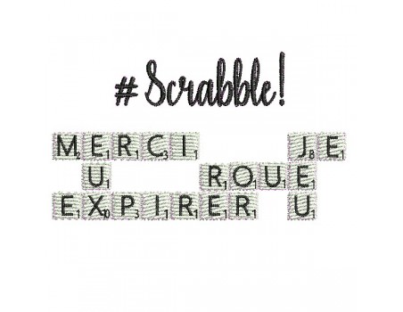 Motif de broderie machine scrabble