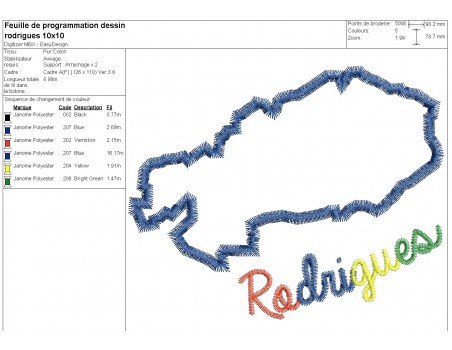 machine embroidery design applique Rodrigues Island