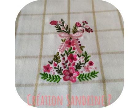 Machine embroidery design free flowers rabbit