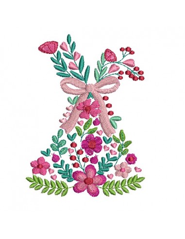 Machine embroidery design free flowers rabbit