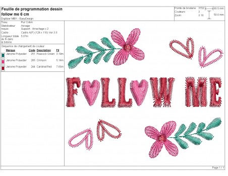 machine embroidery design  followers