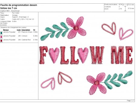 machine embroidery design  followers