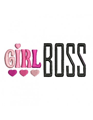 machine embroidery design  Girl boss