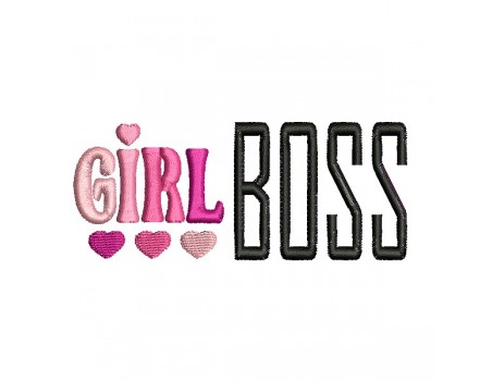 machine embroidery design  Girl boss