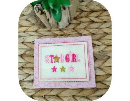 machine embroidery design star girl