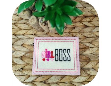 machine embroidery design  Girl boss