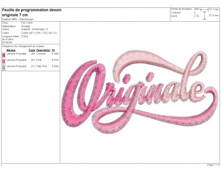 machine embroidery design originale