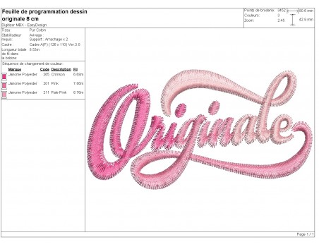 machine embroidery design originale