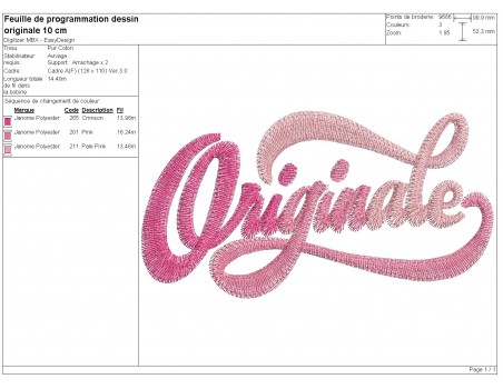 machine embroidery design originale