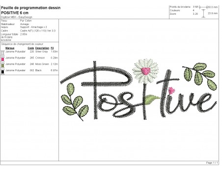 machine embroidery design  Positive