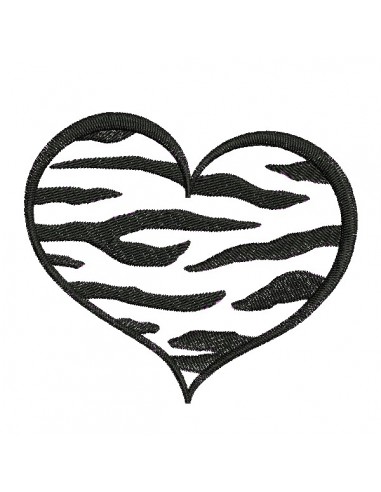 machine embroidery design heart tiger