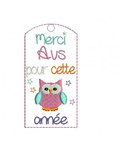 Motif de broderie  ITH marque pages Avs