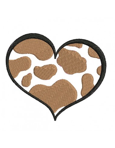 machine embroidery design cow heart