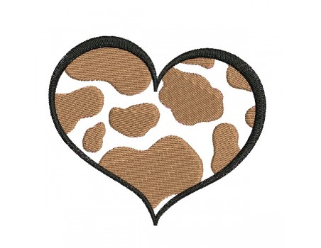 machine embroidery design cow heart