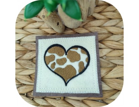 machine embroidery design cow heart