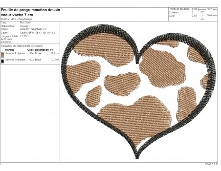 machine embroidery design cow heart