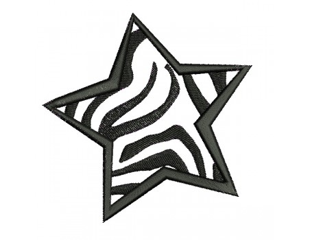 machine embroidery design zebra star