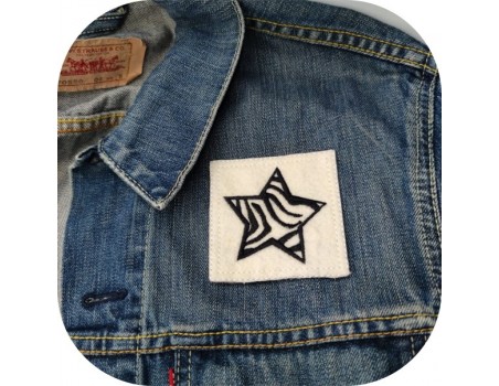 machine embroidery design zebra star