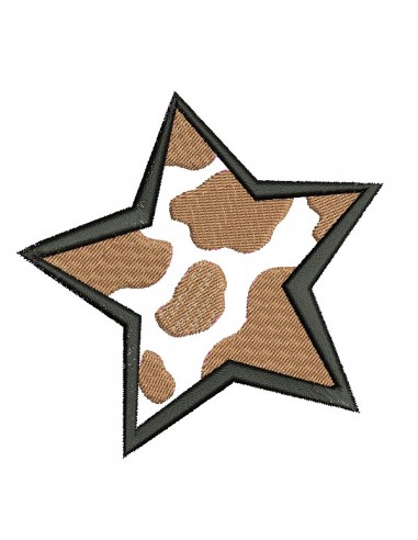 machine embroidery design cow star