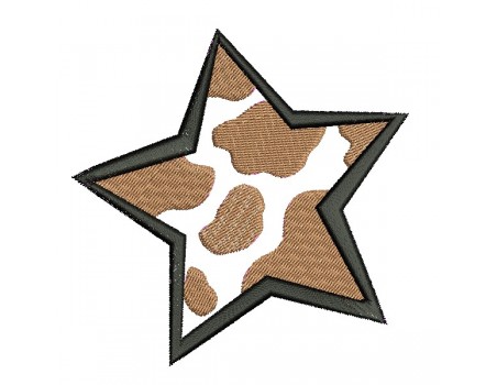 machine embroidery design cow star