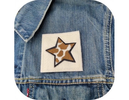 machine embroidery design cow star