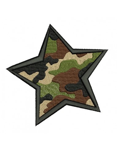 machine embroidery design star camouflage