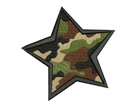 machine embroidery design star camouflage